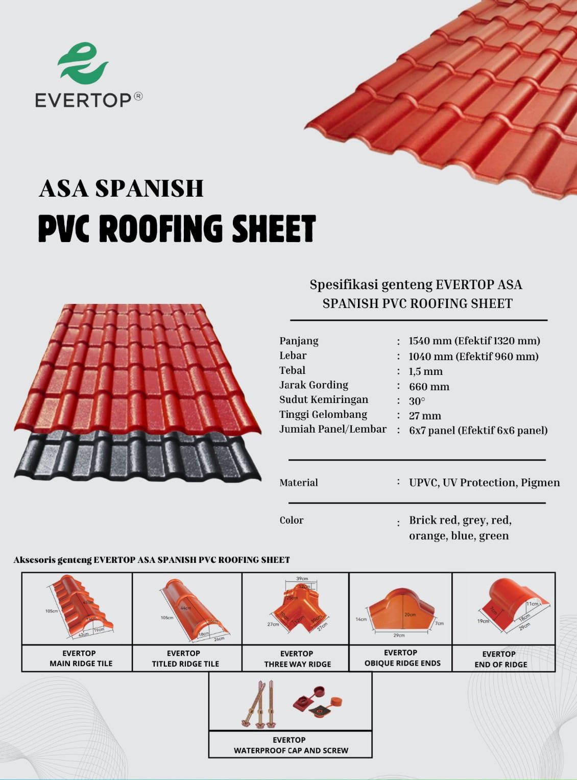 Keunggulan ASA Spanish Roof EVERTOP